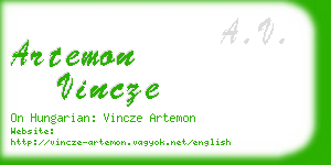 artemon vincze business card